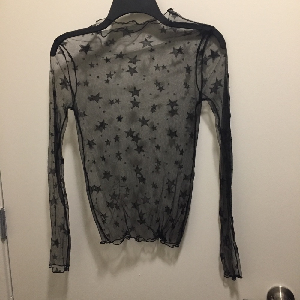 star mesh crop top